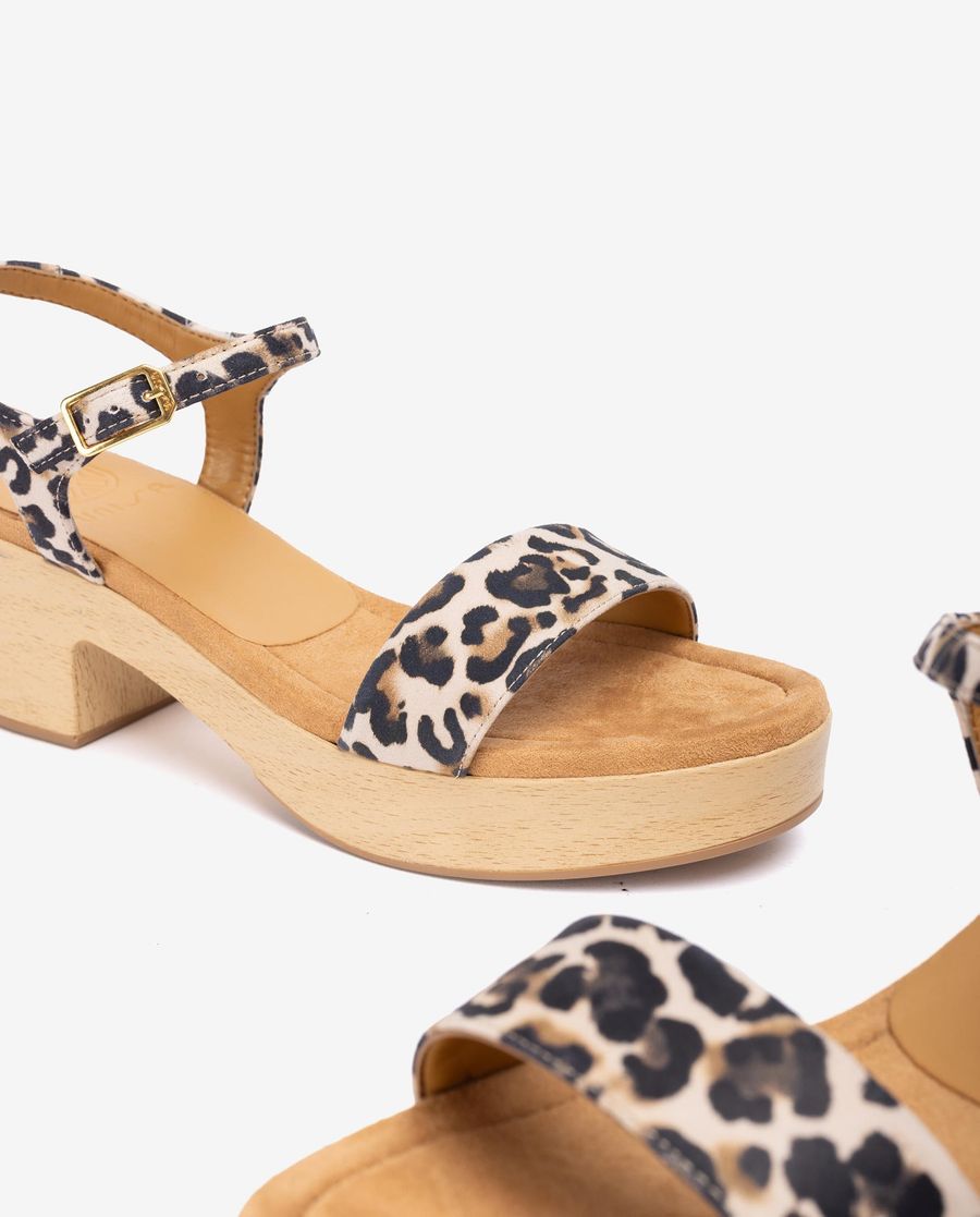 Sandales à petit talon carré Unisa pour femme - Marron