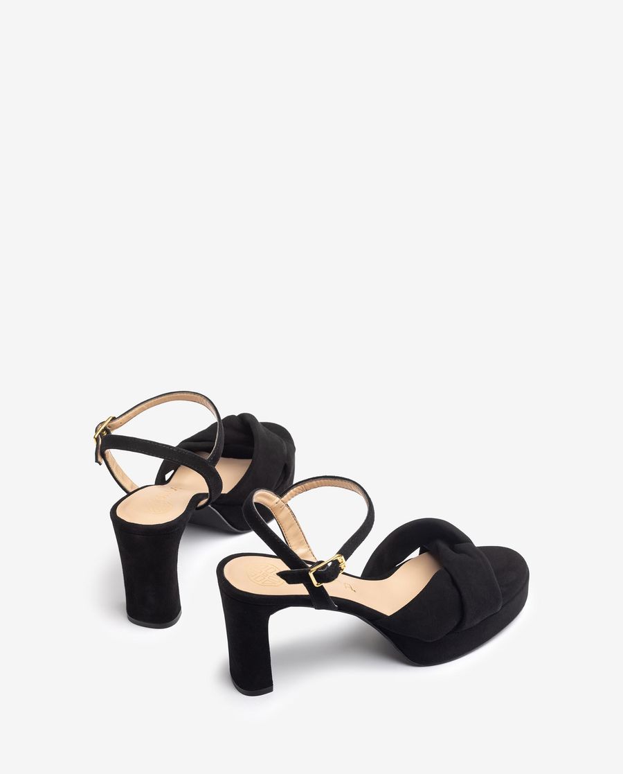 Sandales à larges brides croisées Unisa pour femme - Noir