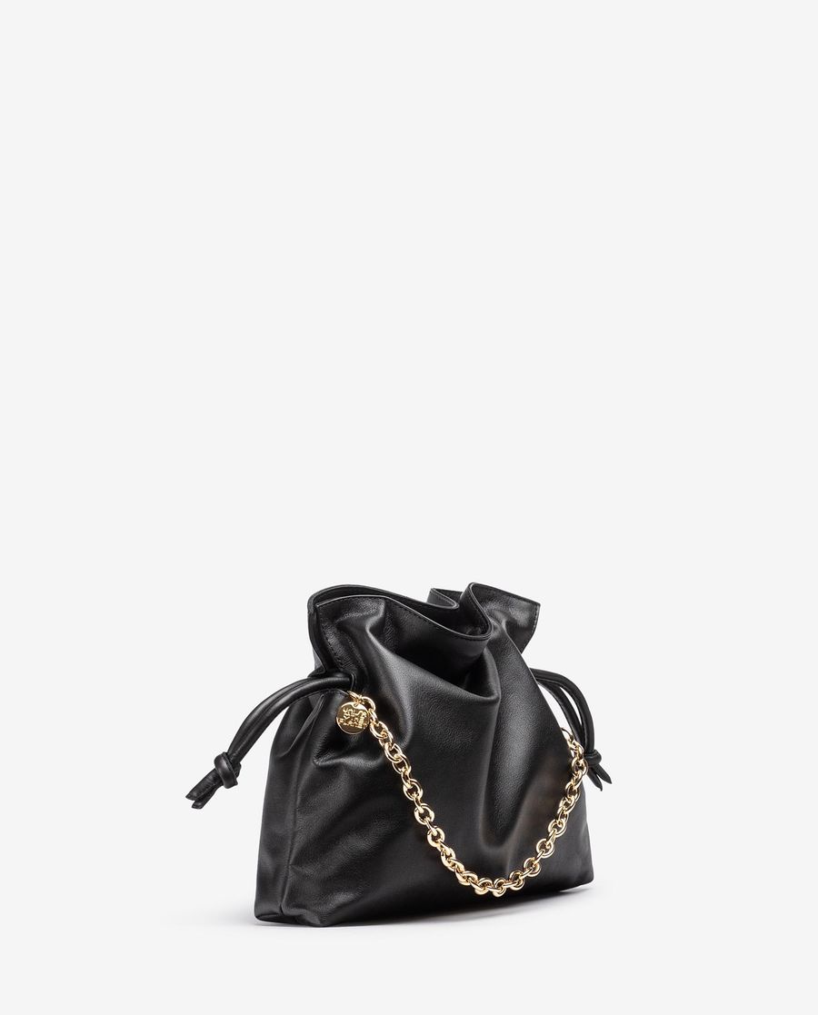 Sac à fronces en cuir Unisa pour femme - Noir