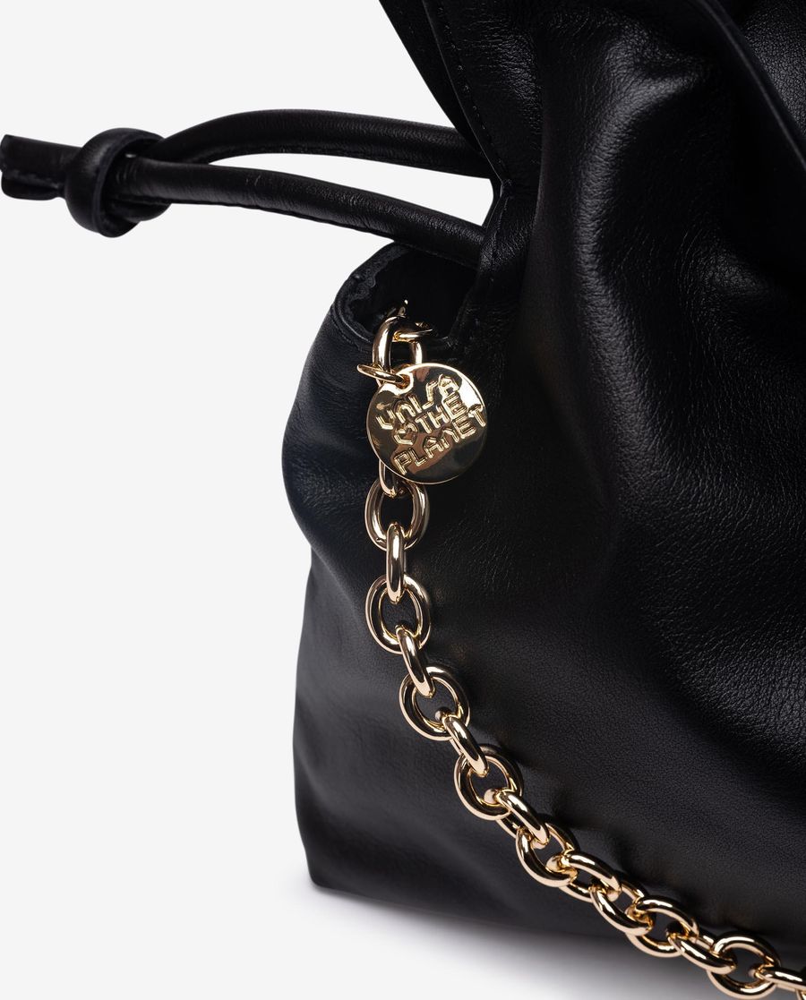 Sac à fronces en cuir Unisa pour femme - Noir