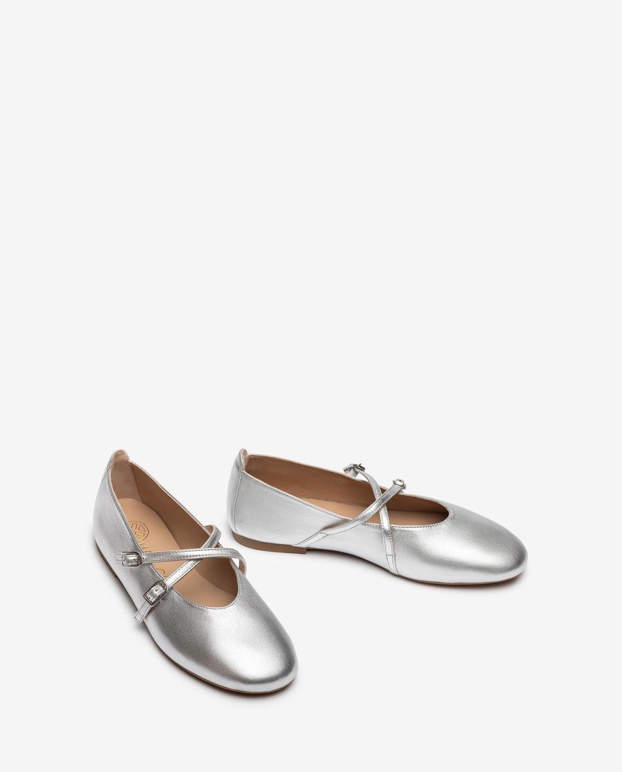 Ballerines à brides croisées Unisa pour femme - Argenté