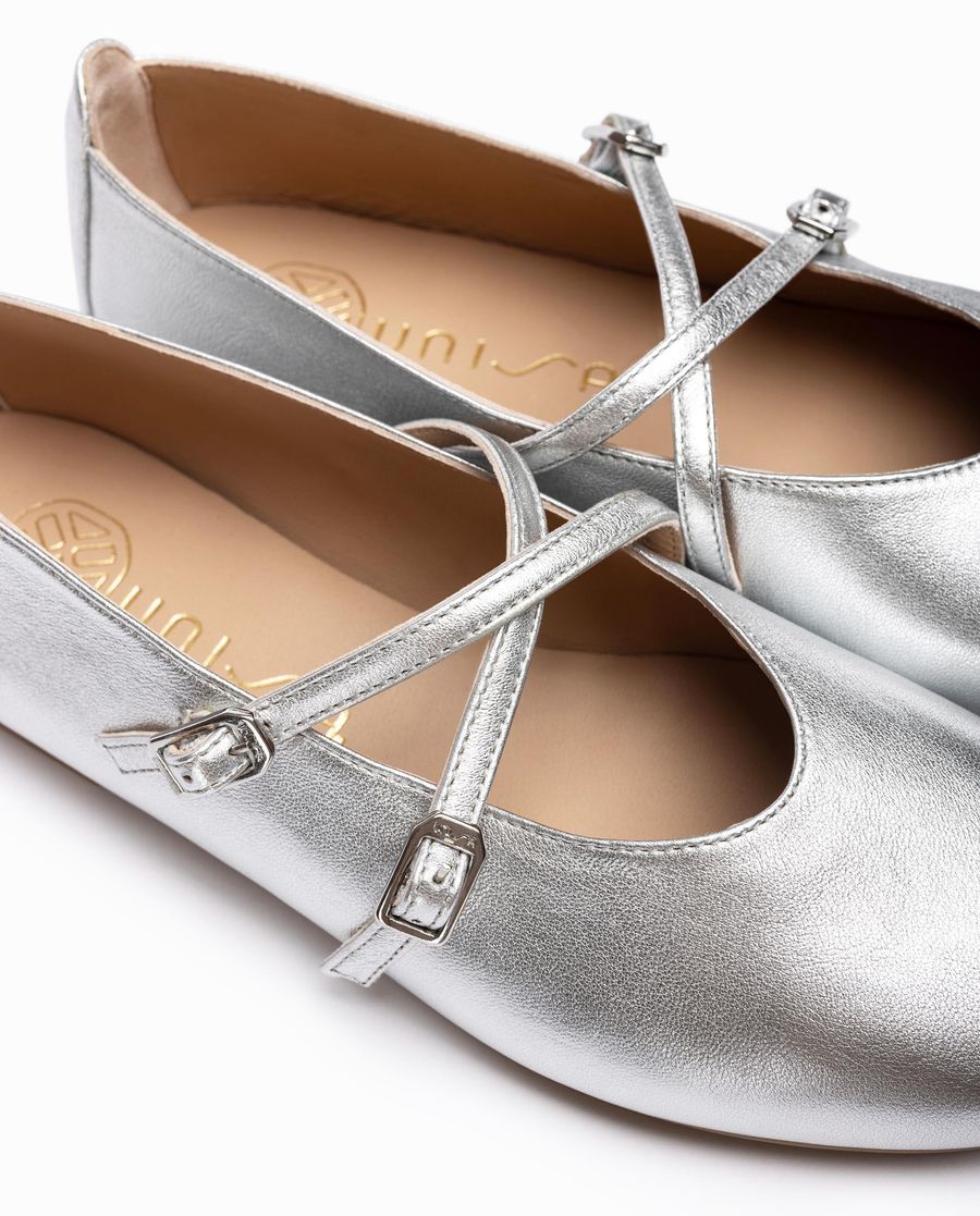 Ballerines à brides croisées Unisa pour femme - Argenté