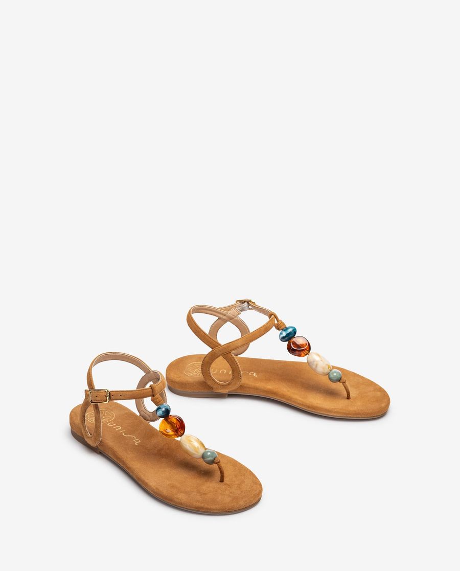 Escarpins à bride arrière Unisa pour femme avec bout orné coloré Marron