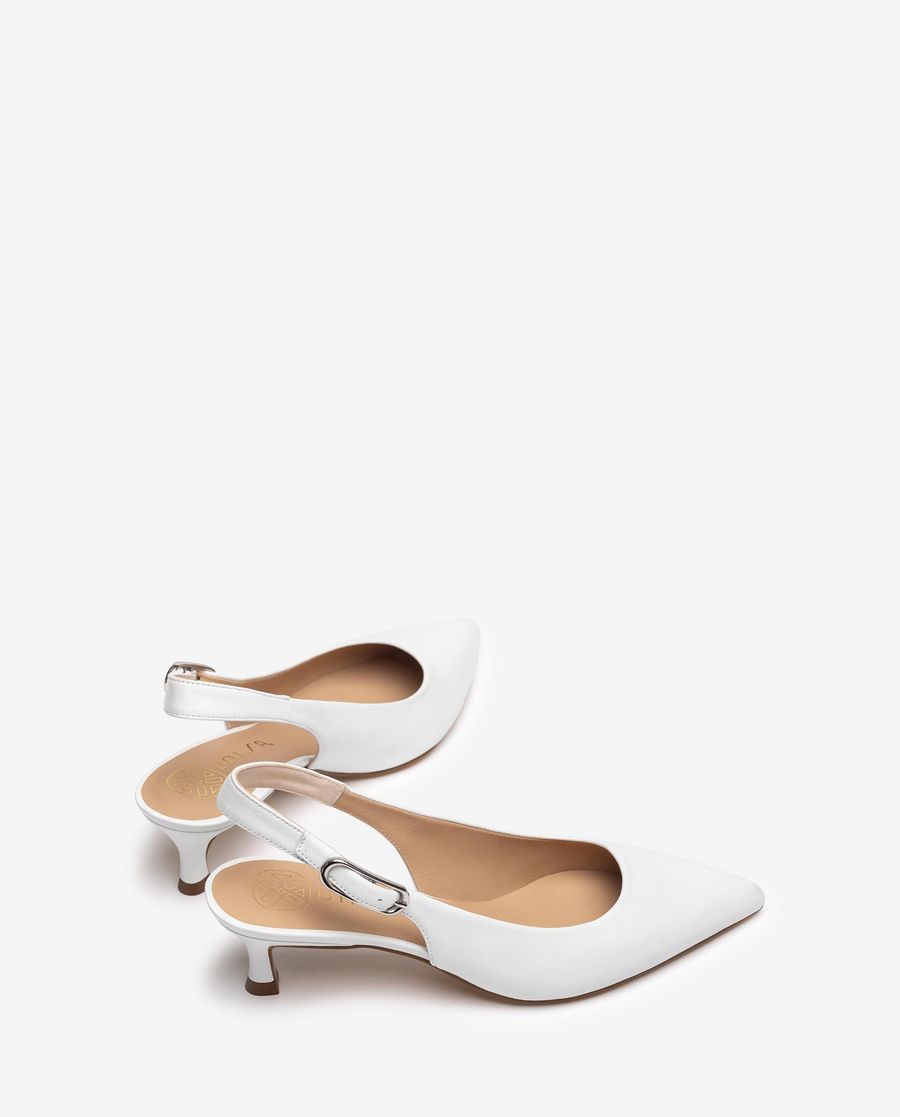Sandales à bride arrière en cuir Unisa pour femme - Blanc