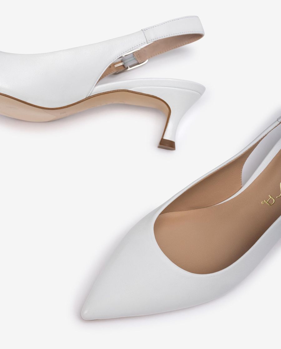 Sandales à bride arrière en cuir Unisa pour femme - Blanc