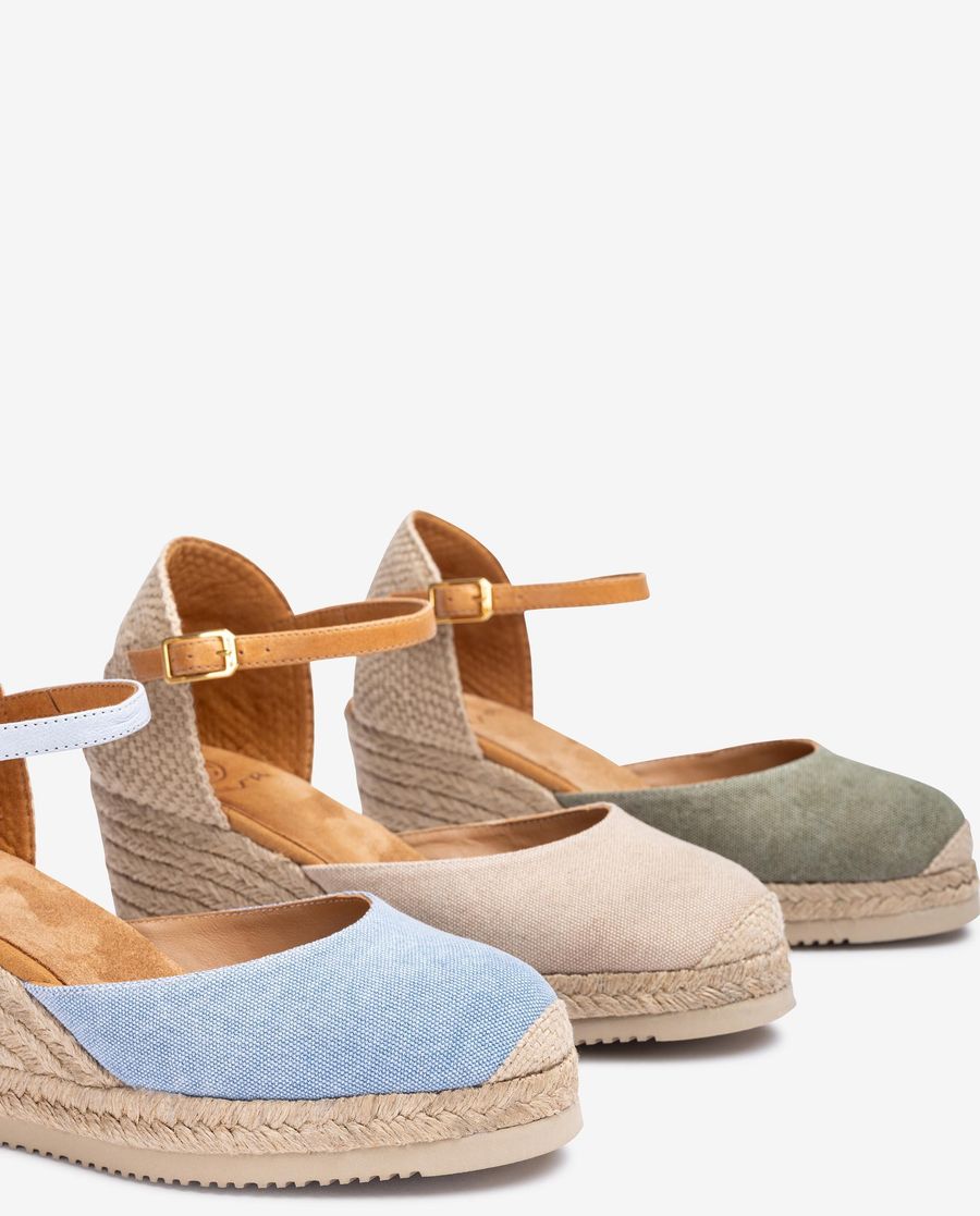 Espadrilles à bride arrière Unisa Femme en lin écologique - Vert