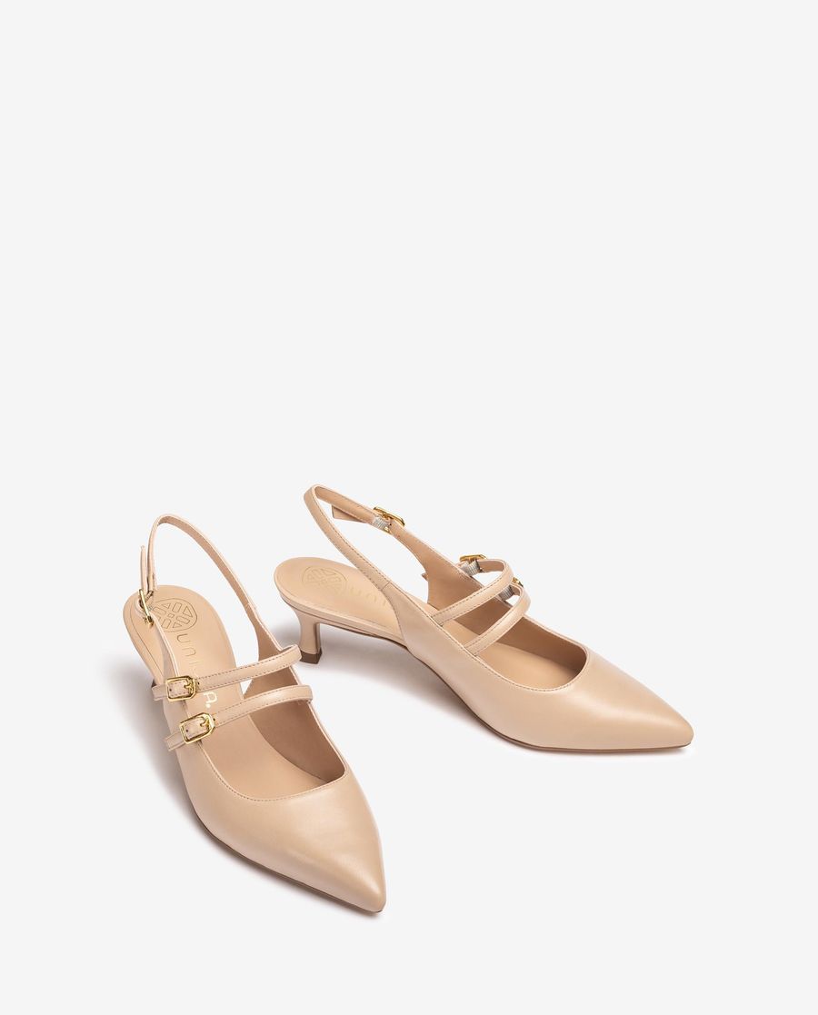 Escarpins à bride arrière avec boucles Unisa pour femme - Beige