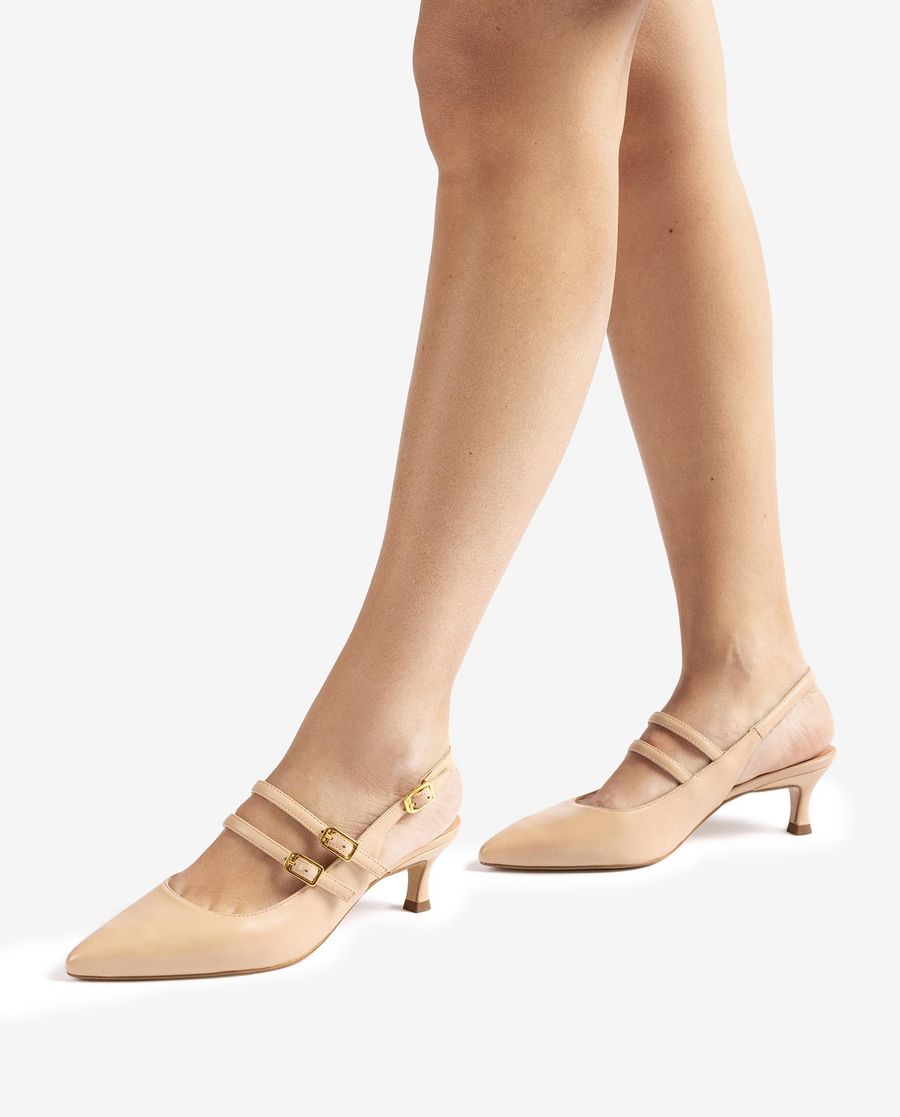 Escarpins à bride arrière avec boucles Unisa pour femme - Beige