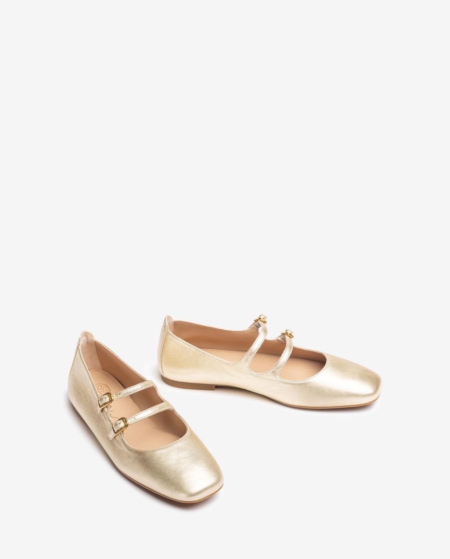Ballerines à boucle pour femme - Doré