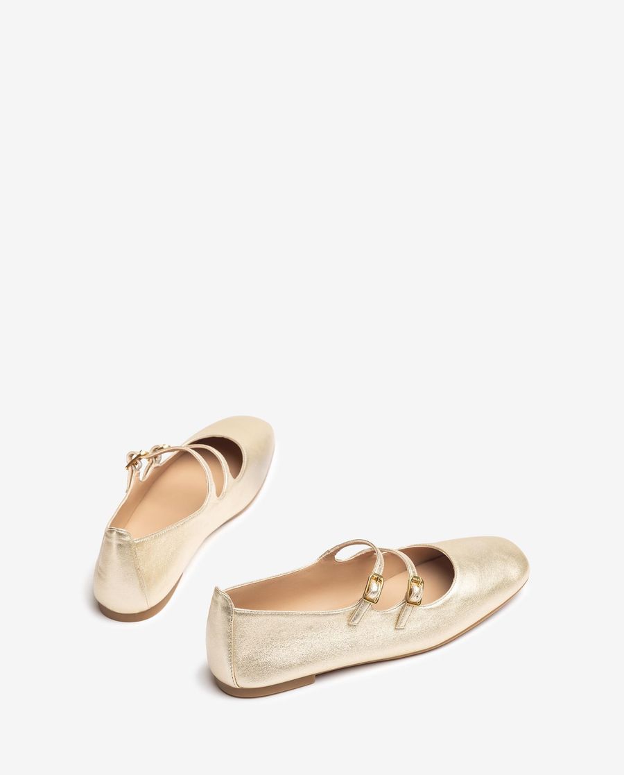 Ballerines à boucle pour femme - Doré