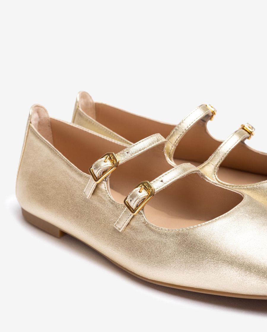 Ballerines à boucle pour femme - Doré