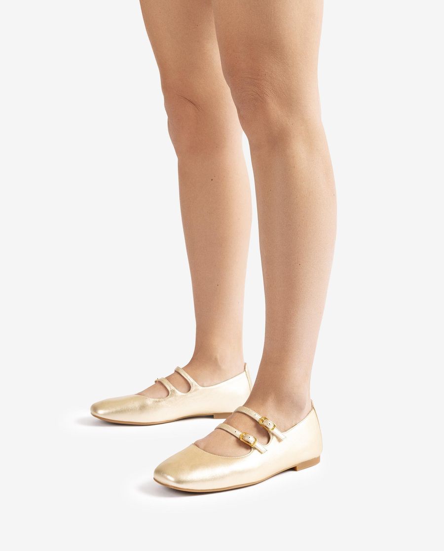 Ballerines à boucle pour femme - Doré