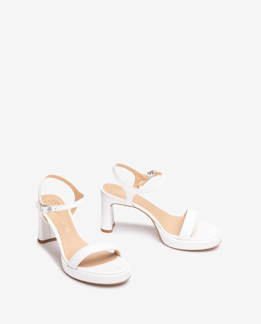 Sandales à plateforme et talon Unisa pour femme - Blanc